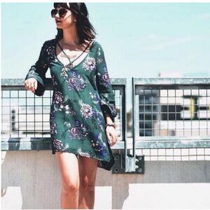 Free People Emerald Multicolor Floral Mini Dress Size S/P